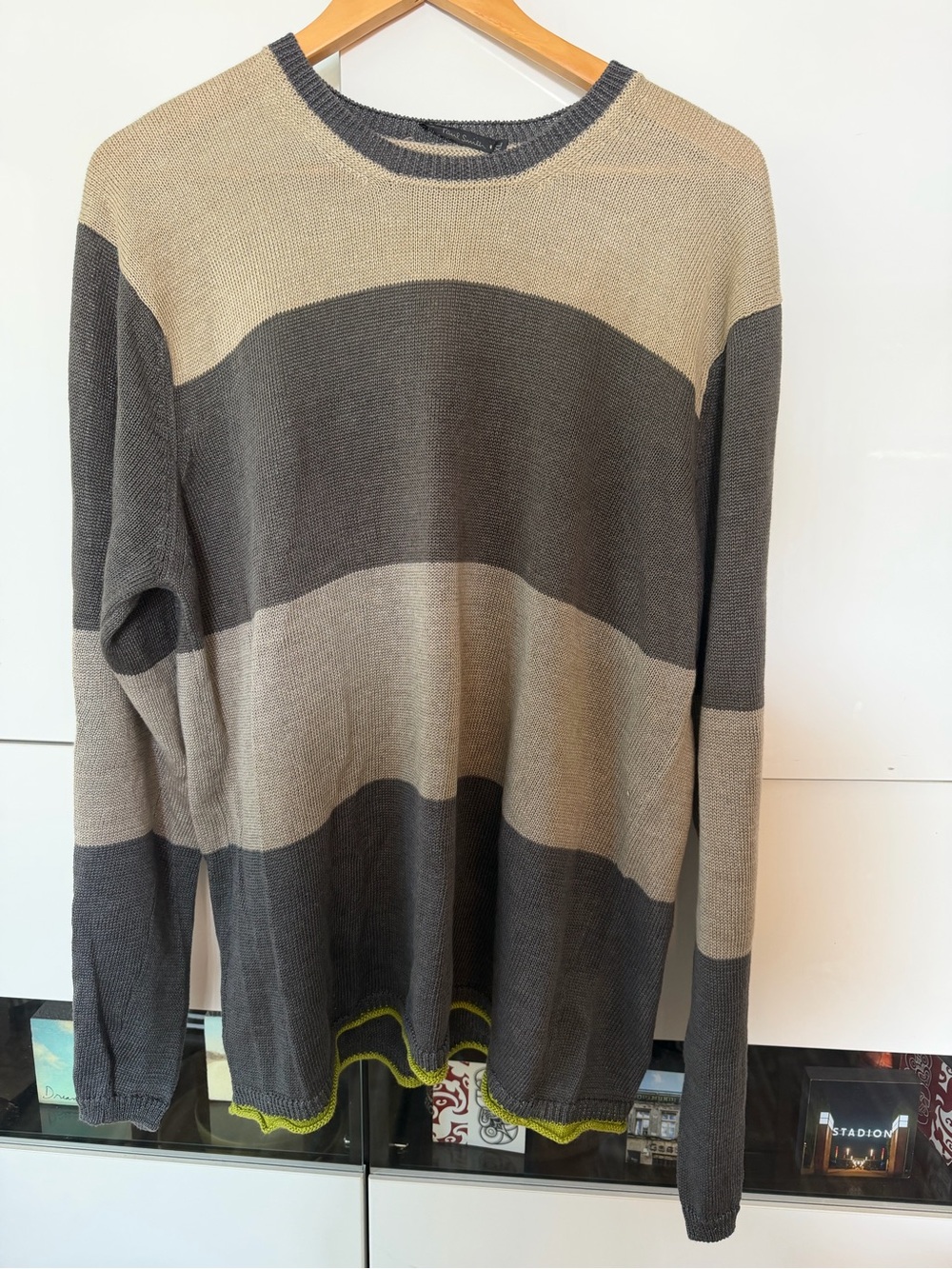 PS Paul Smith Beige and Gray Crewneck 100% Linen
